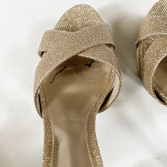 FIONI Clothing Shimmering Gold Strappy Heels - Picture 5 of 6